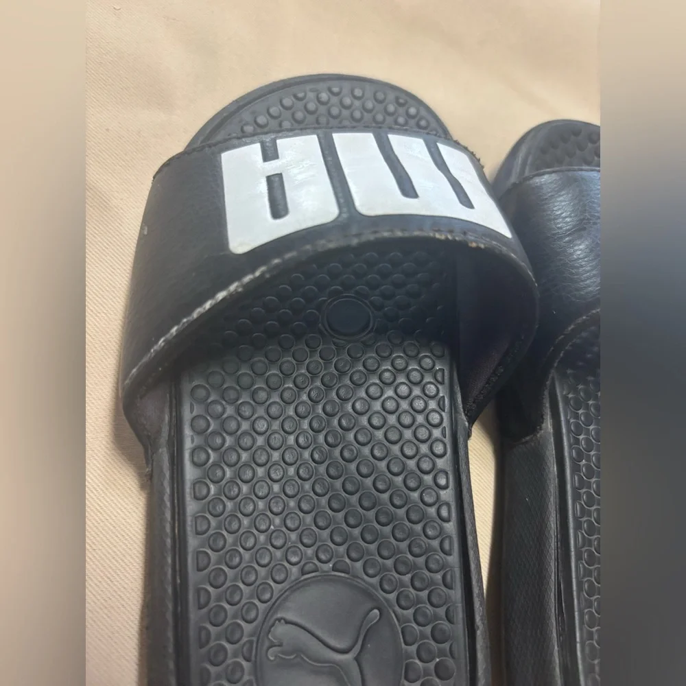 Puma‎ Kids Black and White Slide Sandals